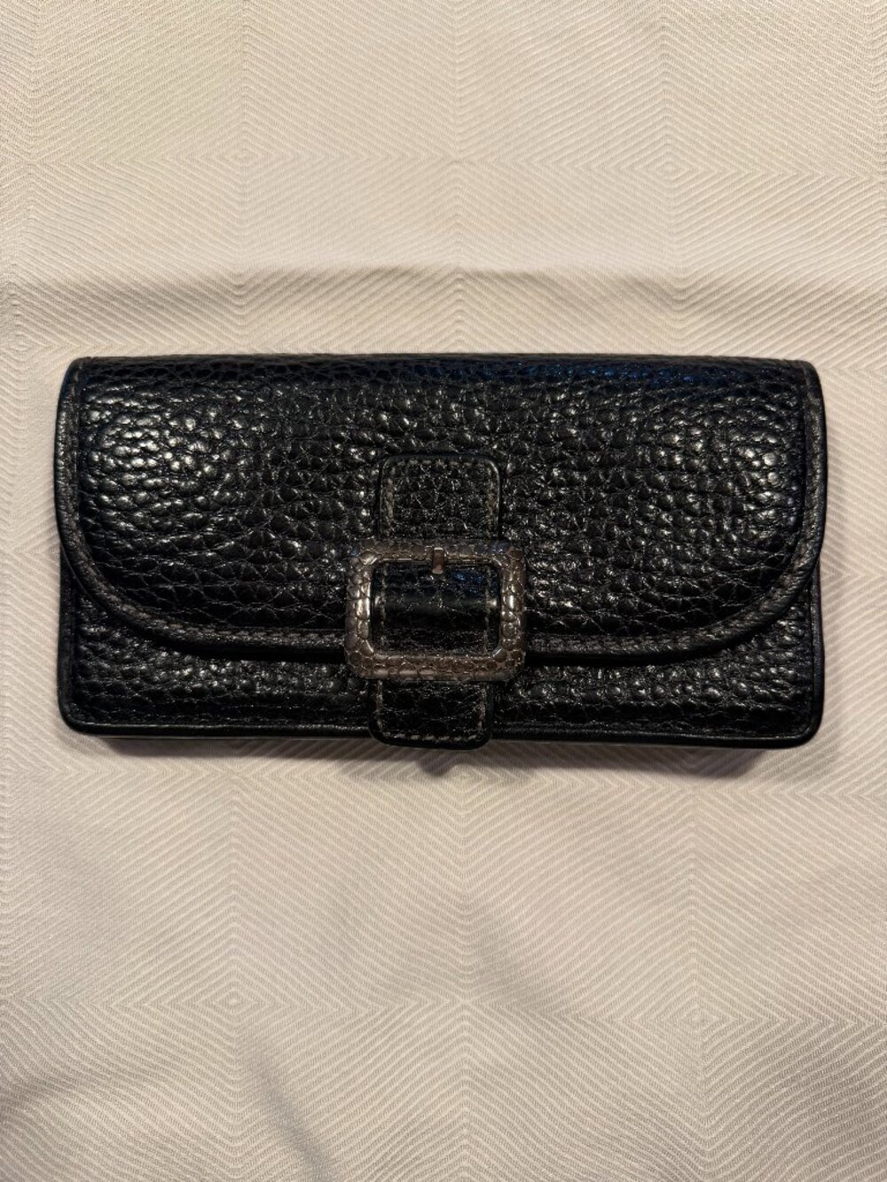 Brighton 3-fold Pebbled Leather Wallet - Black.